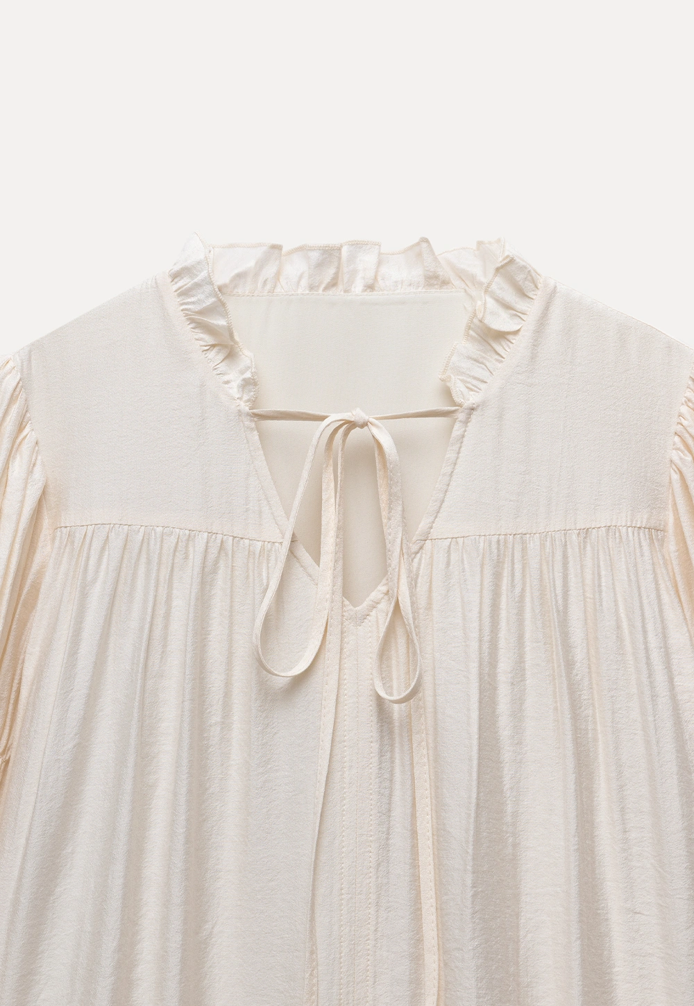 Vintage Loose Fit Ruffle Hem Mini Dress