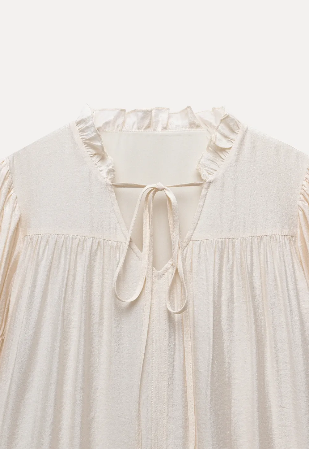 Vintage Loose Fit Ruffle Hem Mini Dress