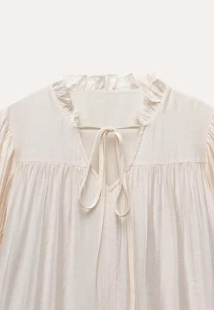 Vintage Loose Fit Ruffle Hem Mini Dress