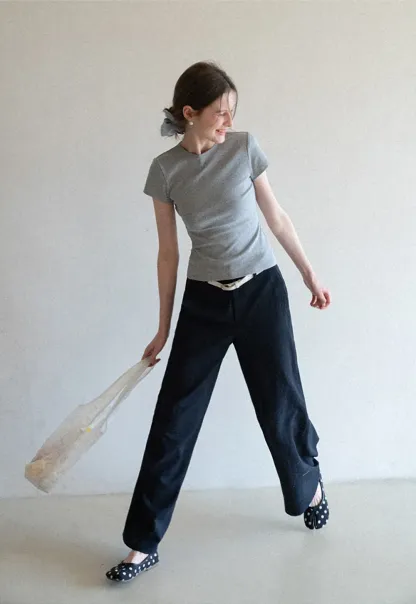 Wide Leg Casual Pants with Front Pockets