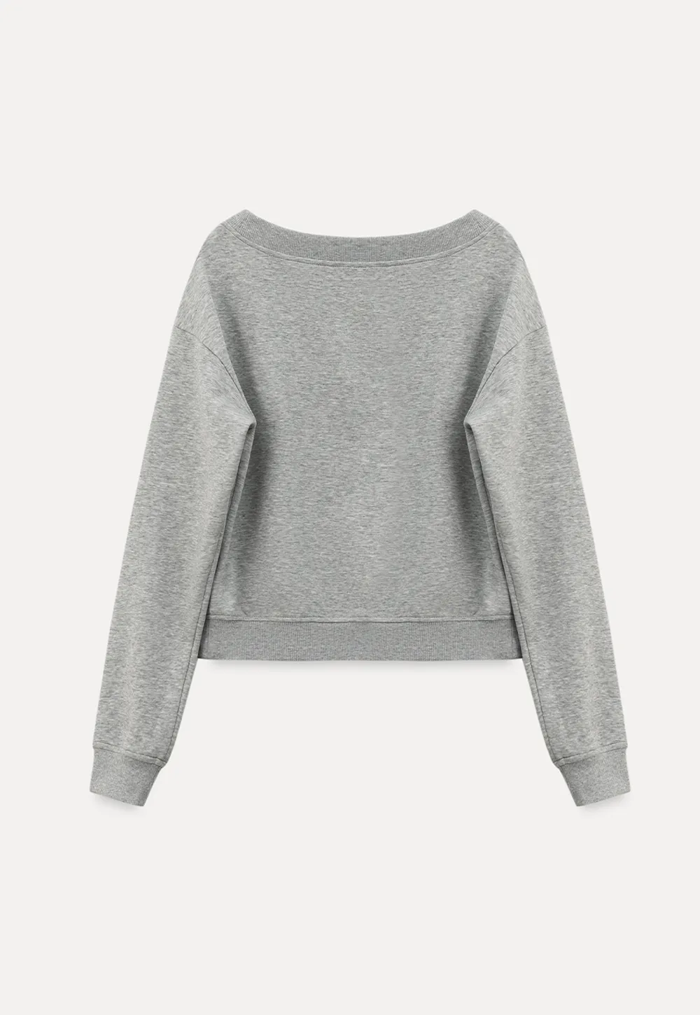 Off Shoulder Sweatshirt with Number Print