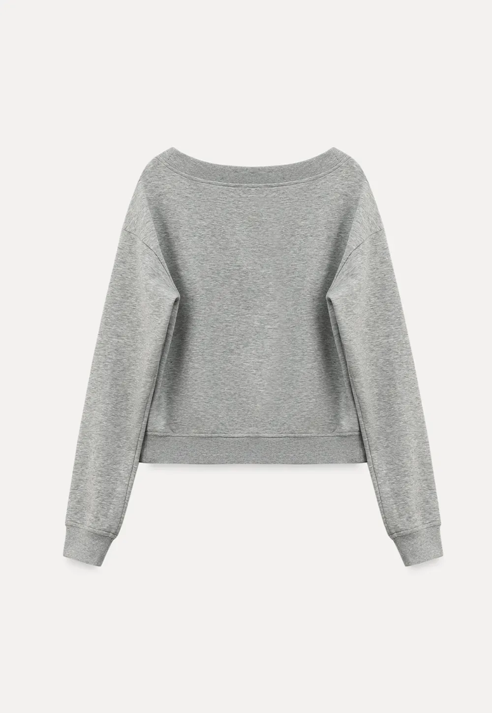 Off Shoulder Sweatshirt with Number Print