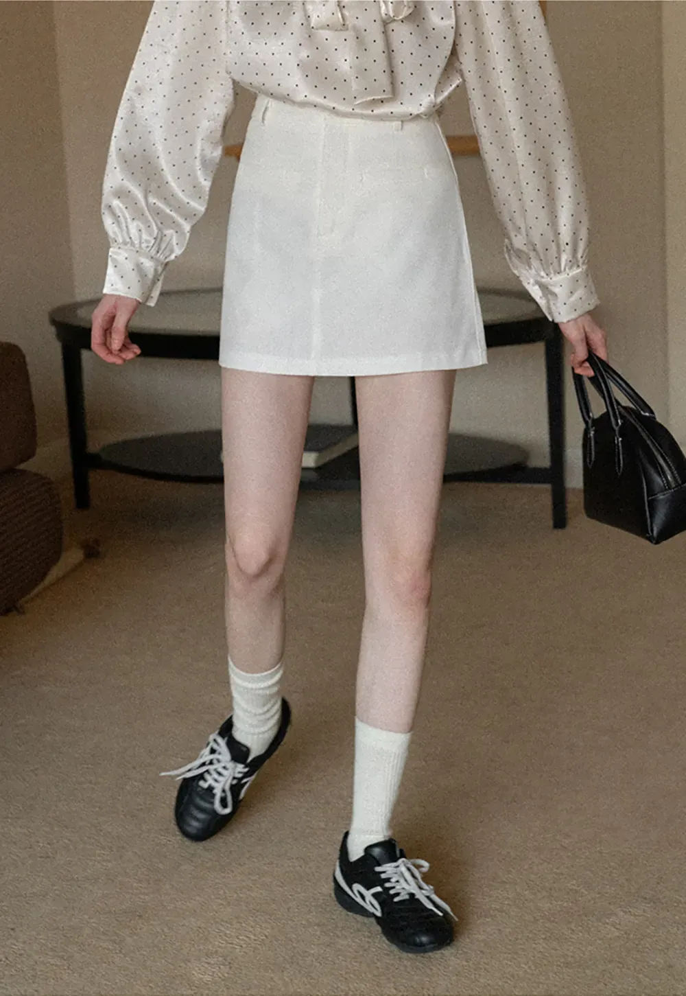 Elegant Mini Skirt with High Waist Design
