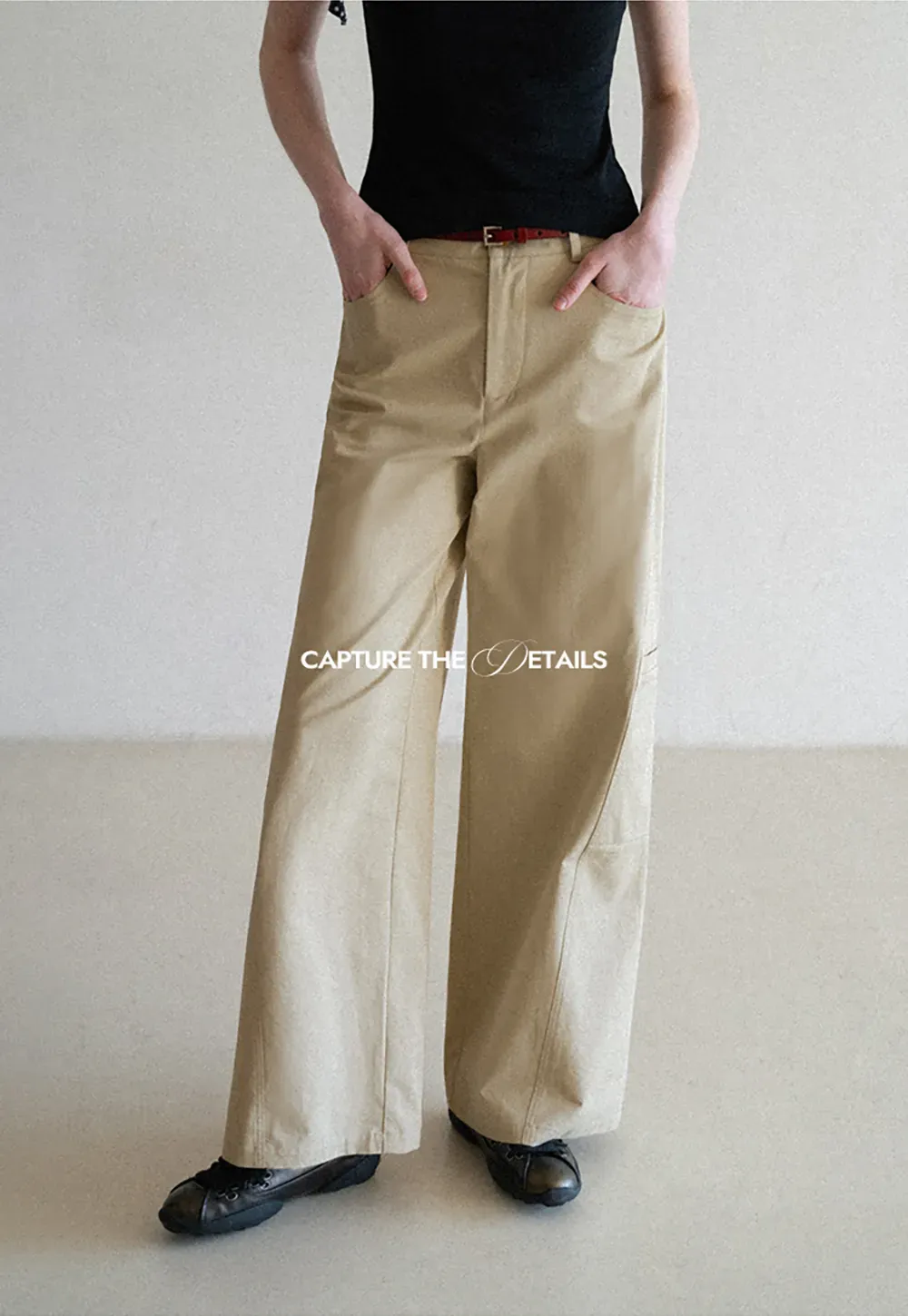 Wide Leg Casual Pants with Front Pockets