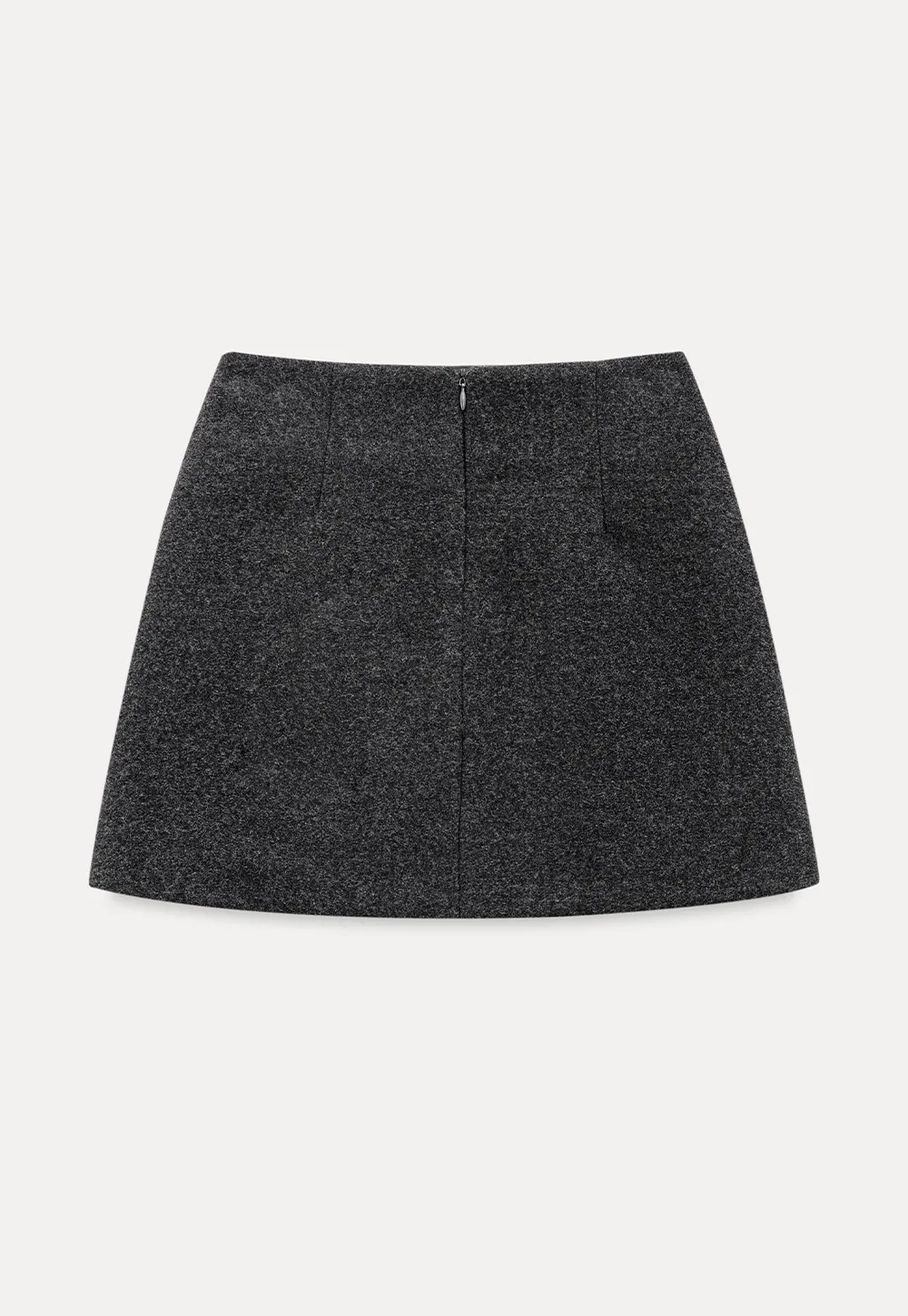 A-line mini skirt with textured fabric and central seam design