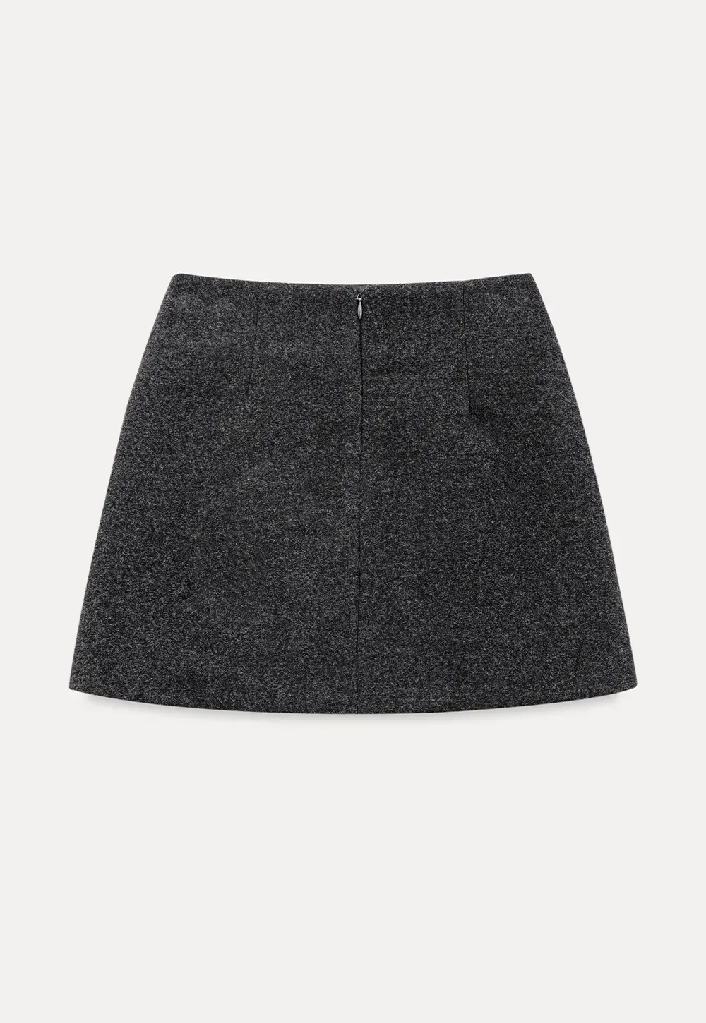 A-line mini skirt with textured fabric and central seam design
