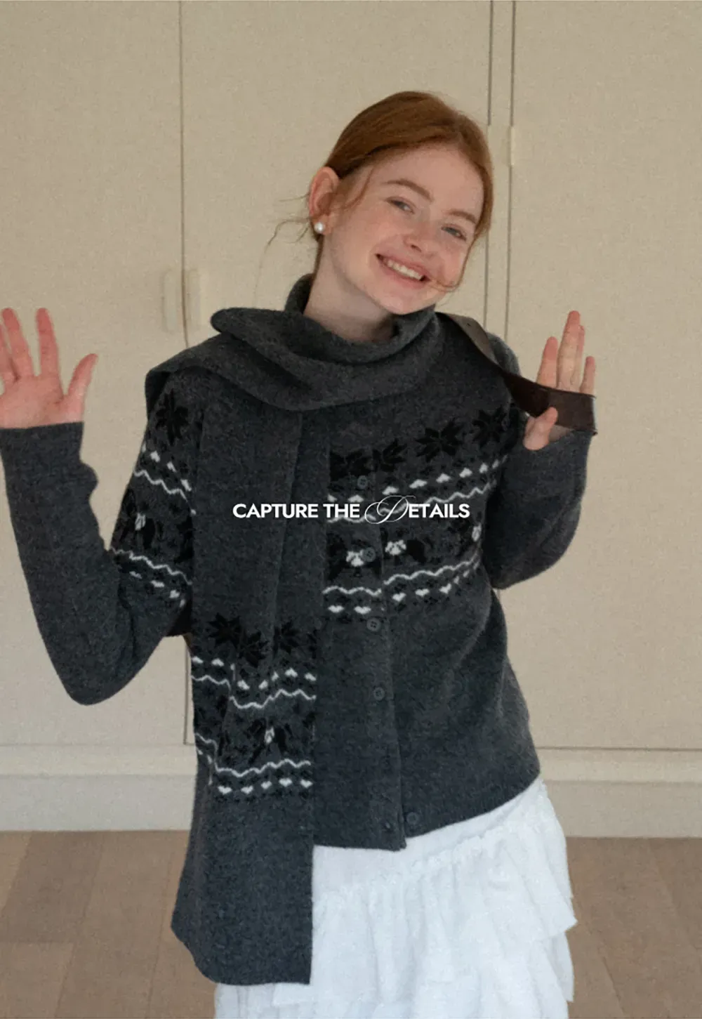 Winter Fair Isle Knit Sweater with Snowflake and Animal Pattern