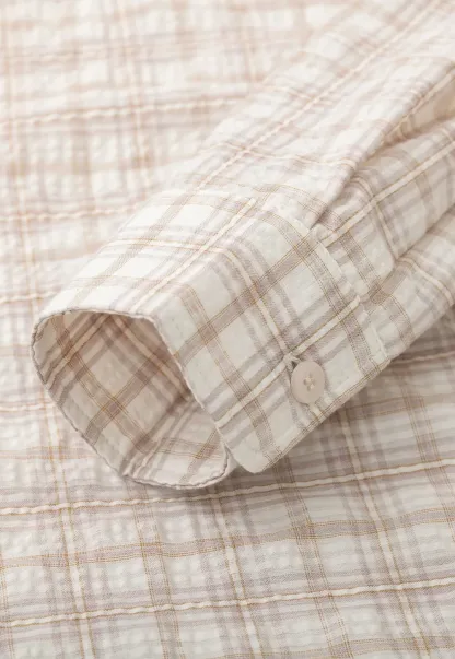 Plaid Shirt with Collar and Long Sleeves