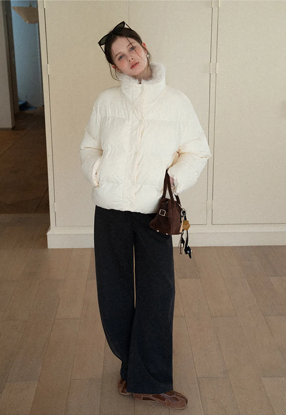 Fur Collar Puffy Short Jacket