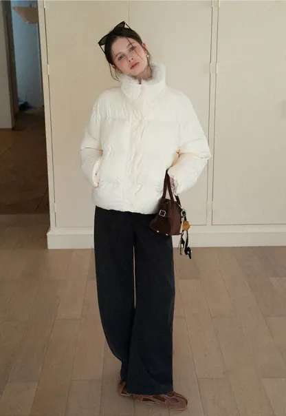 Fur Collar Puffy Short Jacket