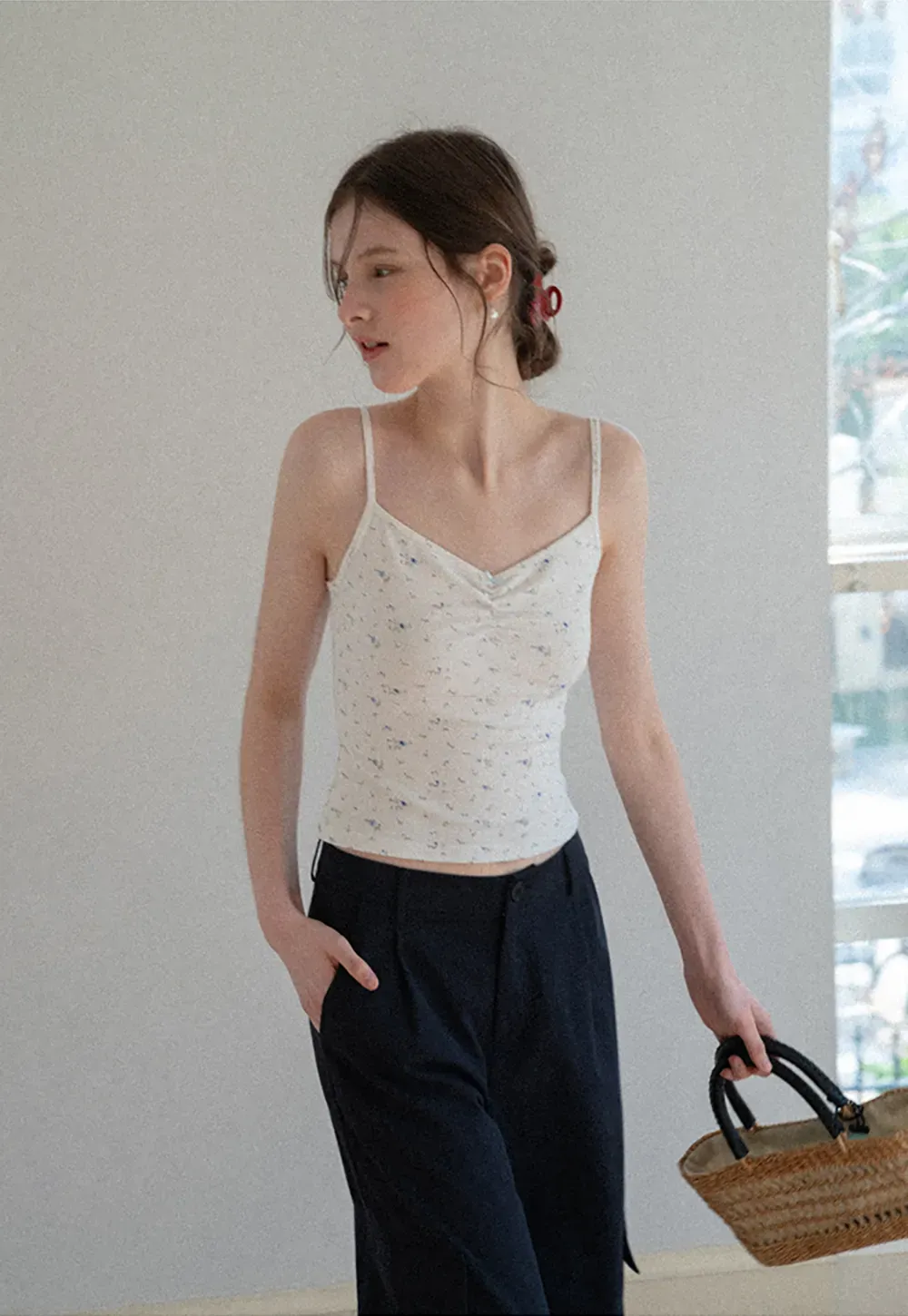 Wide Leg Pleated Casual Pants