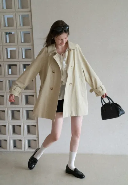 Elegant Double Breasted Short Jacket