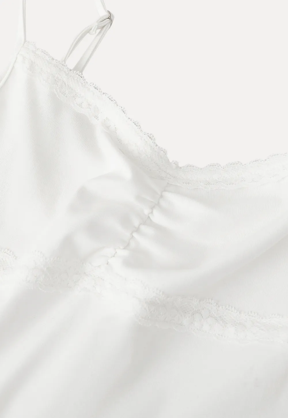 Lace Trimmed Peplum Tank Top with Thin Straps