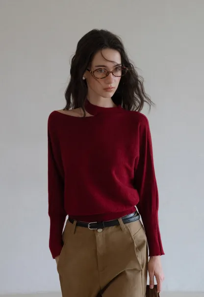 Off Shoulder Strap Detail Pullover