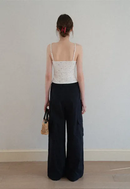 Wide Leg Pleated Casual Pants