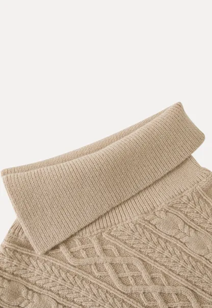 Warm Cable Knit Sweater Poncho for Women