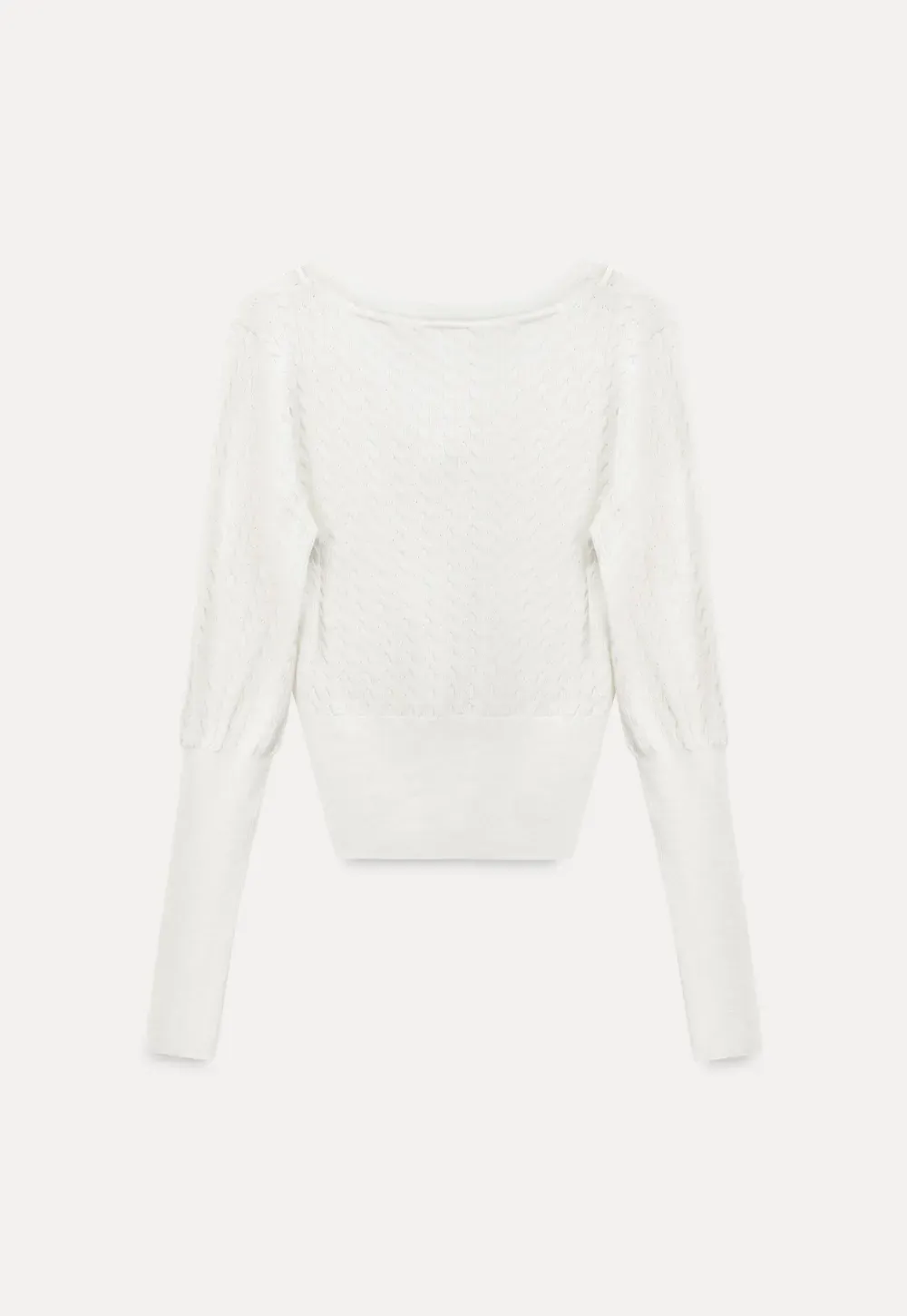 V Neck Knit Sweater with Front Tie Detail