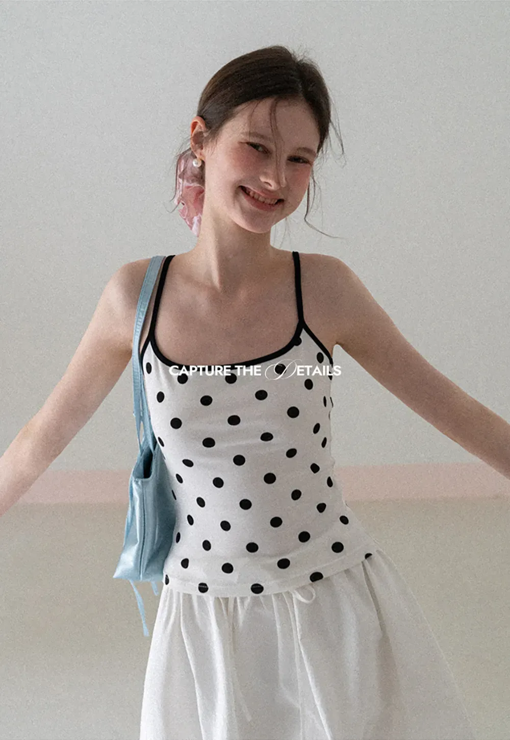 Polka Dot Tank Top with Thin Straps