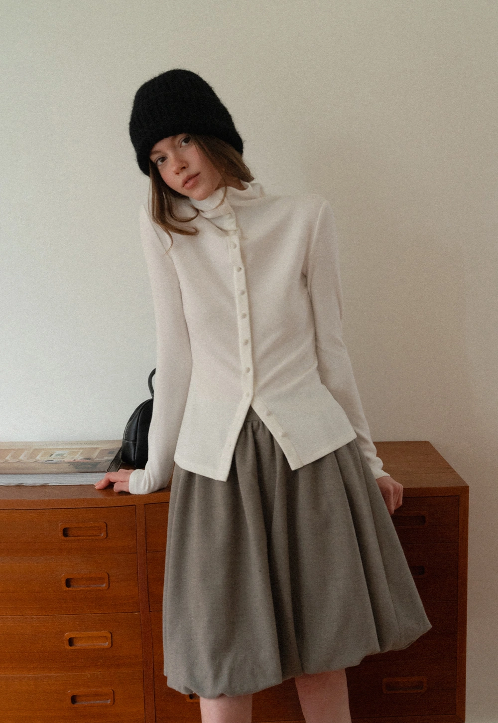 Elegant Ribbed Top with Button Detailing