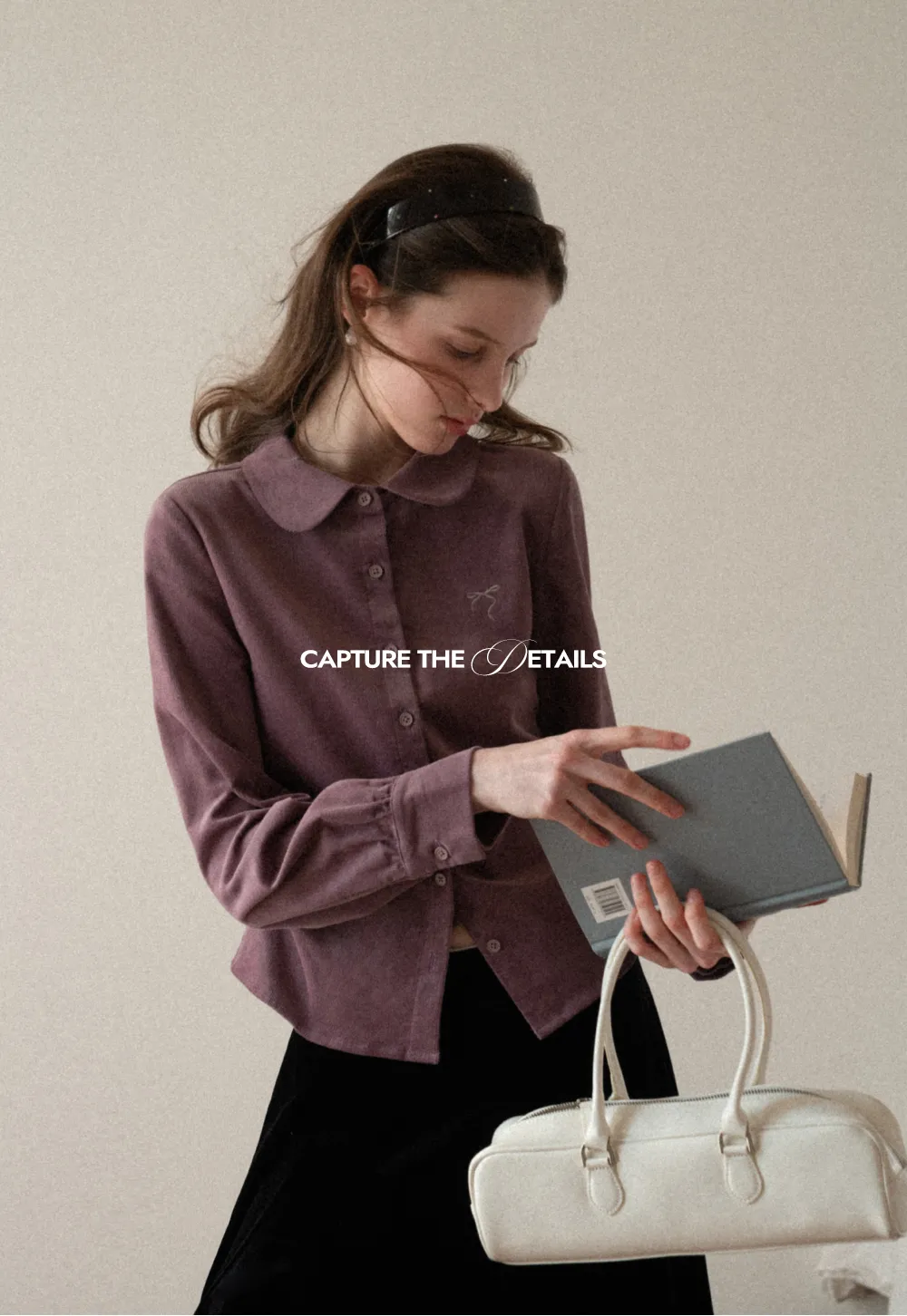 Elegant Corduroy Blouse with Ruched Detail