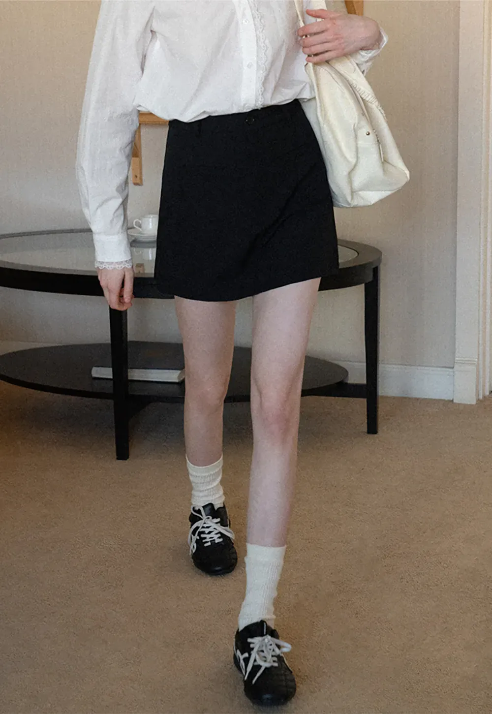 Elegant Mini Skirt with High Waist Design