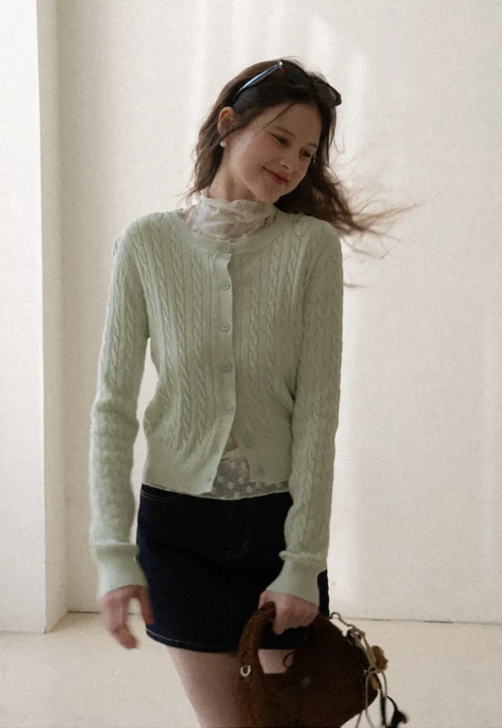 Cable Knit Long Sleeve Sweater Top