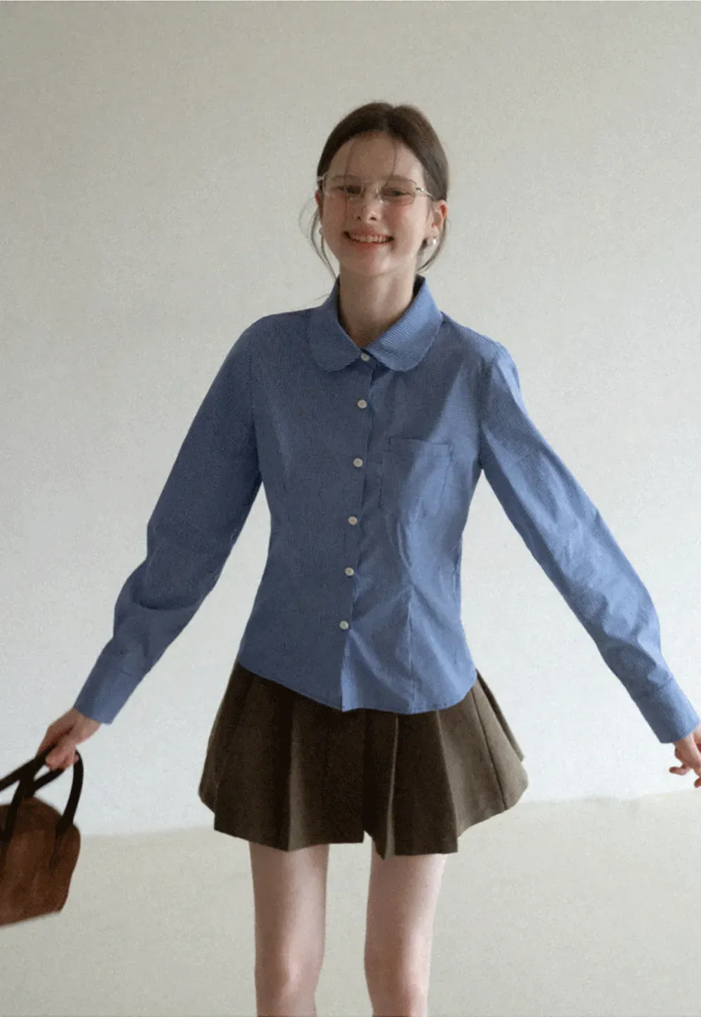 Pleated Mini Skirt with Belt Detail