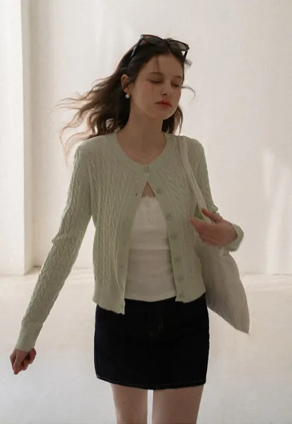 Cable Knit Long Sleeve Sweater Top