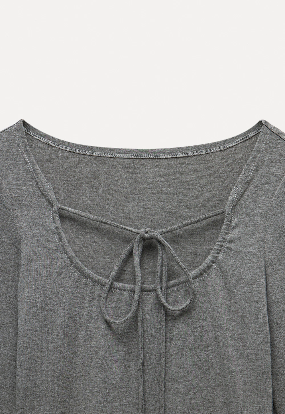 Women's Tie-Front Cutout Long-Sleeve Top