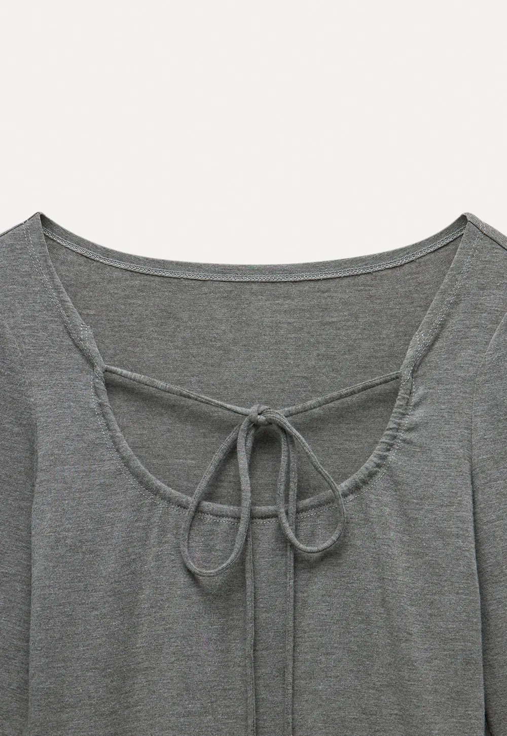 Women's Tie-Front Cutout Long-Sleeve Top