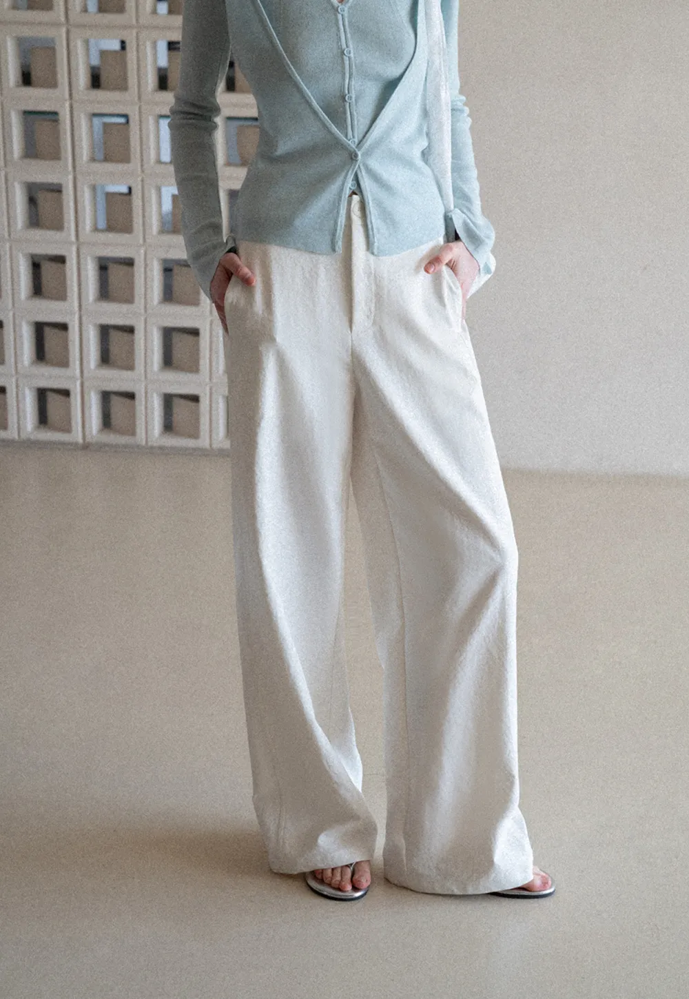 Wide Leg Casual Pants with Front Pockets