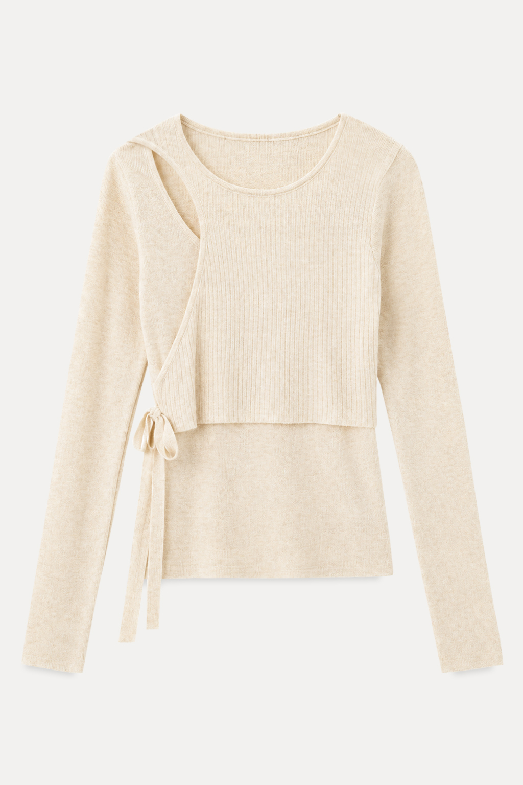 Asymmetrical Cutout Ribbed Knit Sweater