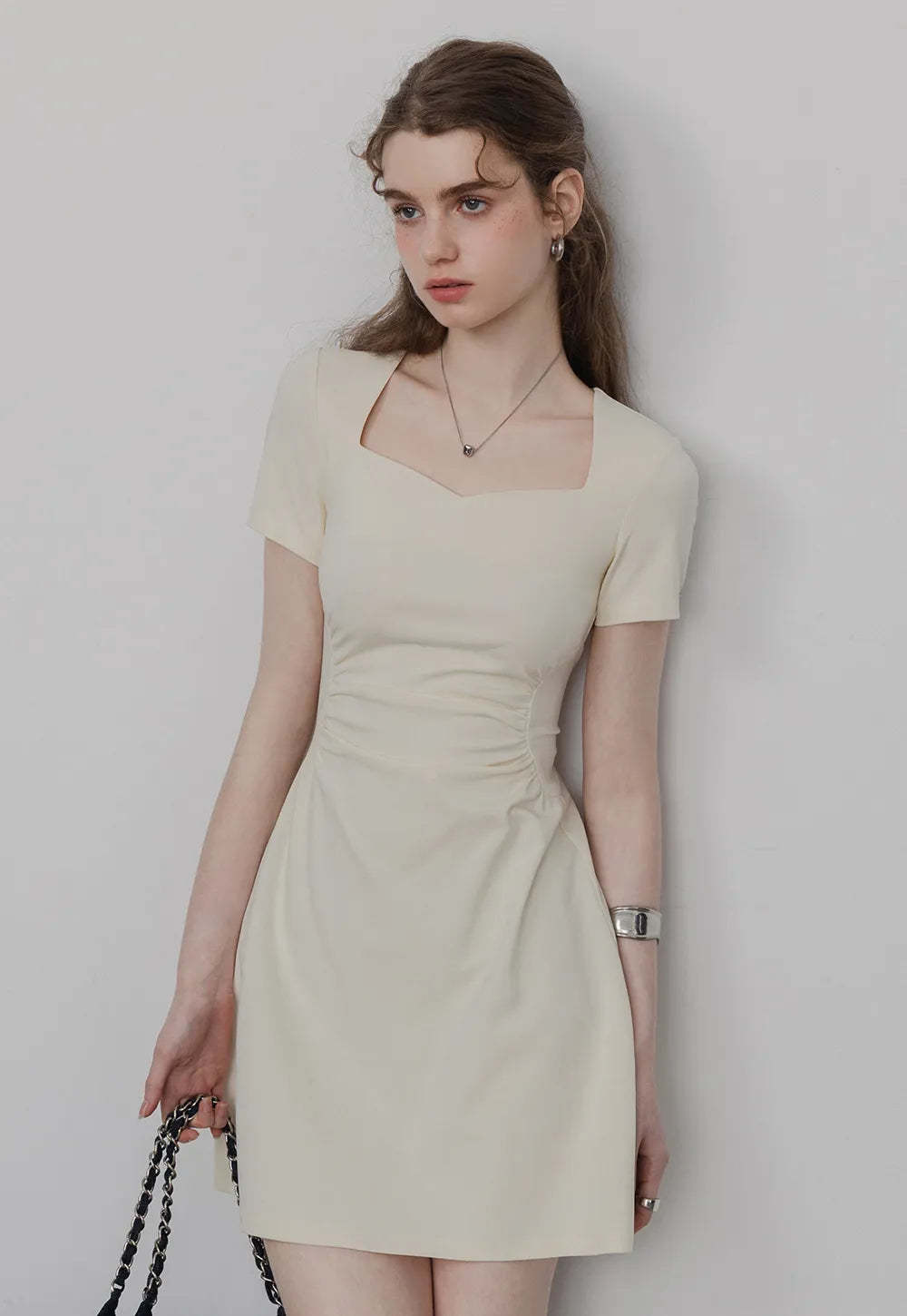 Women's Square Neck A Line Short Dress
