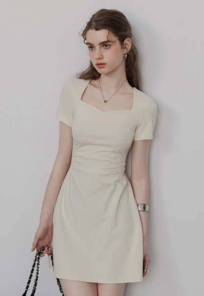 Women's Square Neck A Line Short Dress
