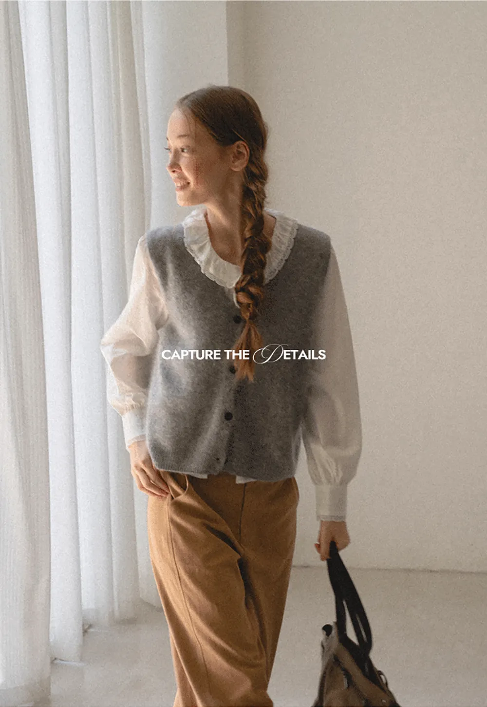 Ruffled Collar Knit Vest