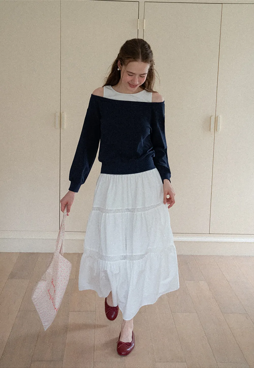 Off Shoulder Cropped Sweatshirt