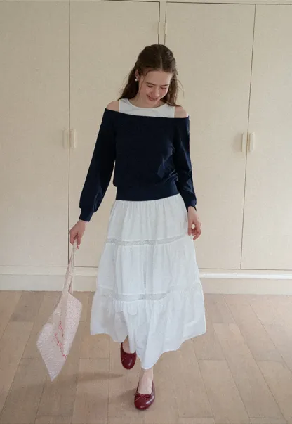 Off Shoulder Cropped Sweatshirt
