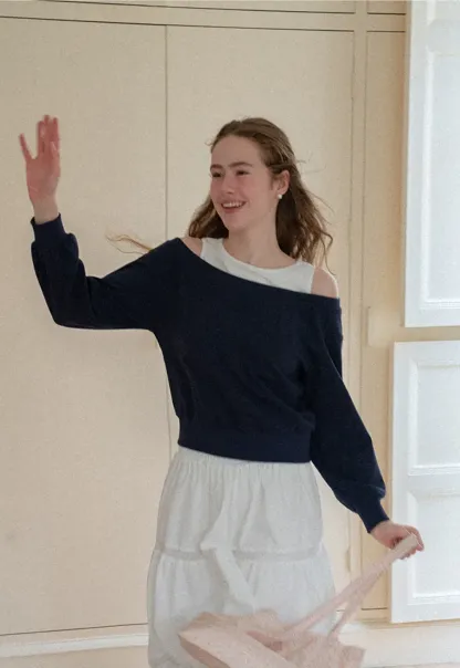 Off Shoulder Cropped Sweatshirt