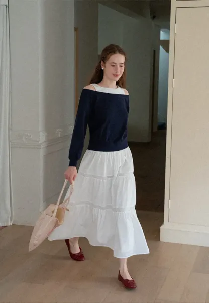 Off Shoulder Cropped Sweatshirt