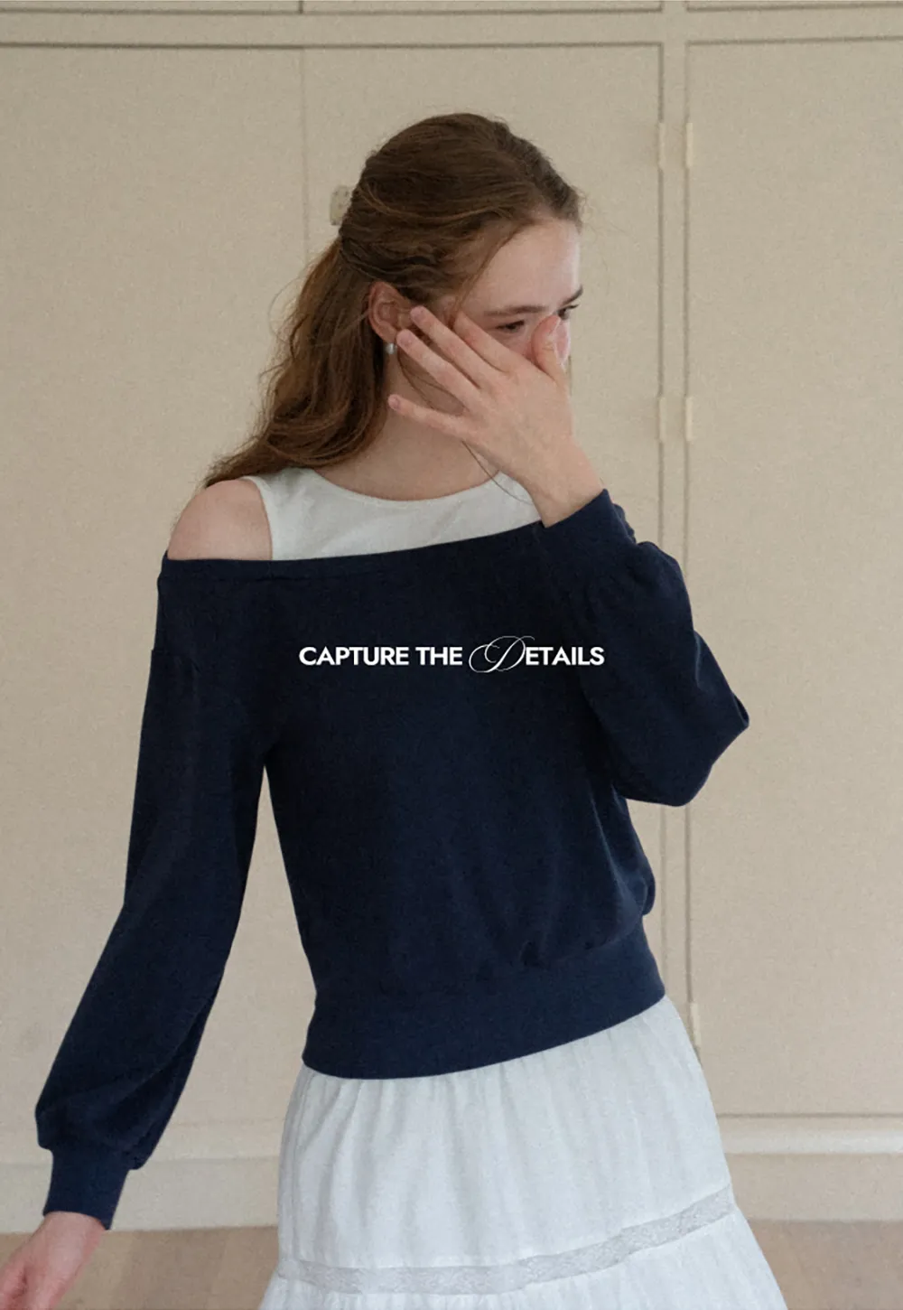 Off Shoulder Cropped Sweatshirt