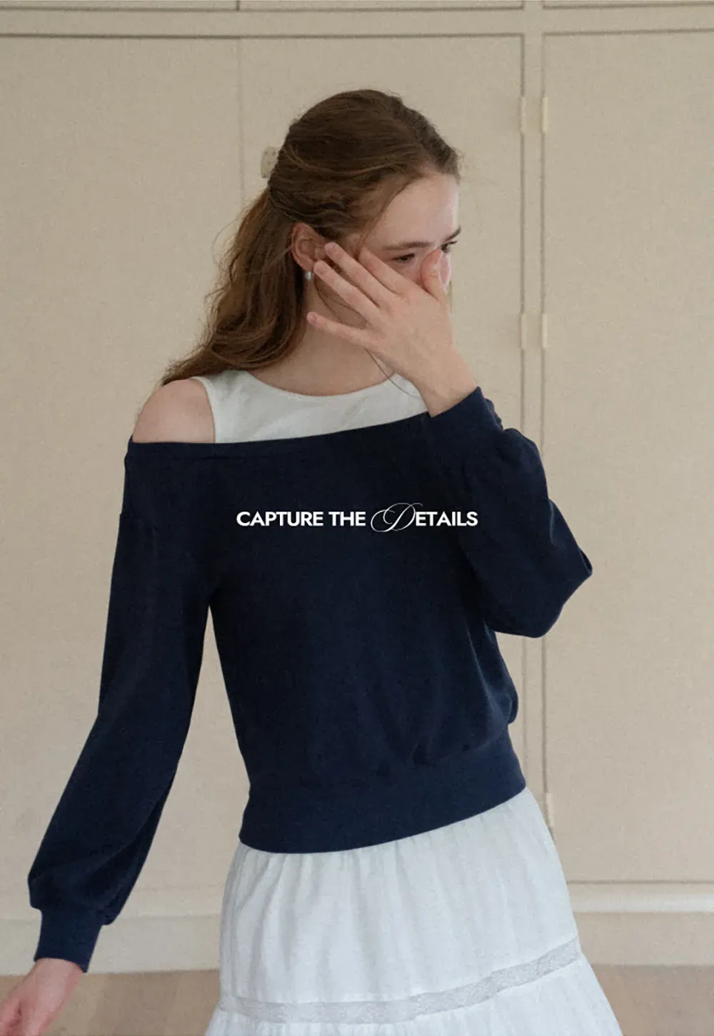 Off Shoulder Cropped Sweatshirt