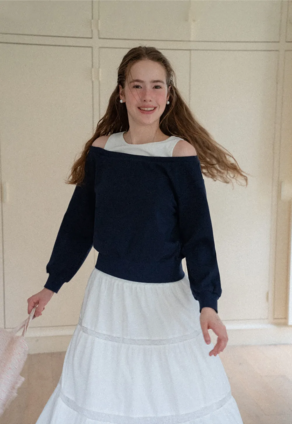 Off Shoulder Cropped Sweatshirt