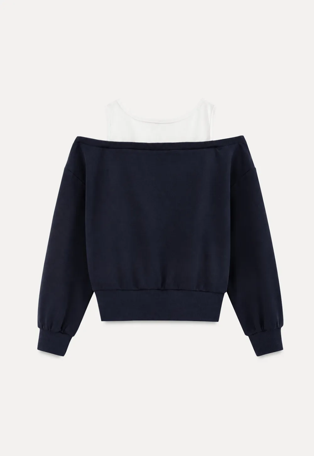 Off Shoulder Cropped Sweatshirt