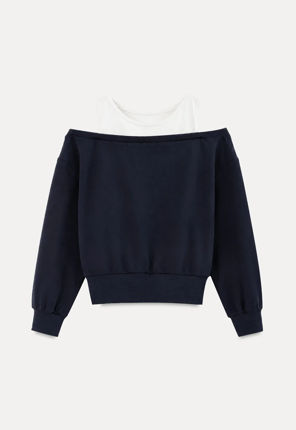 Off Shoulder Cropped Sweatshirt
