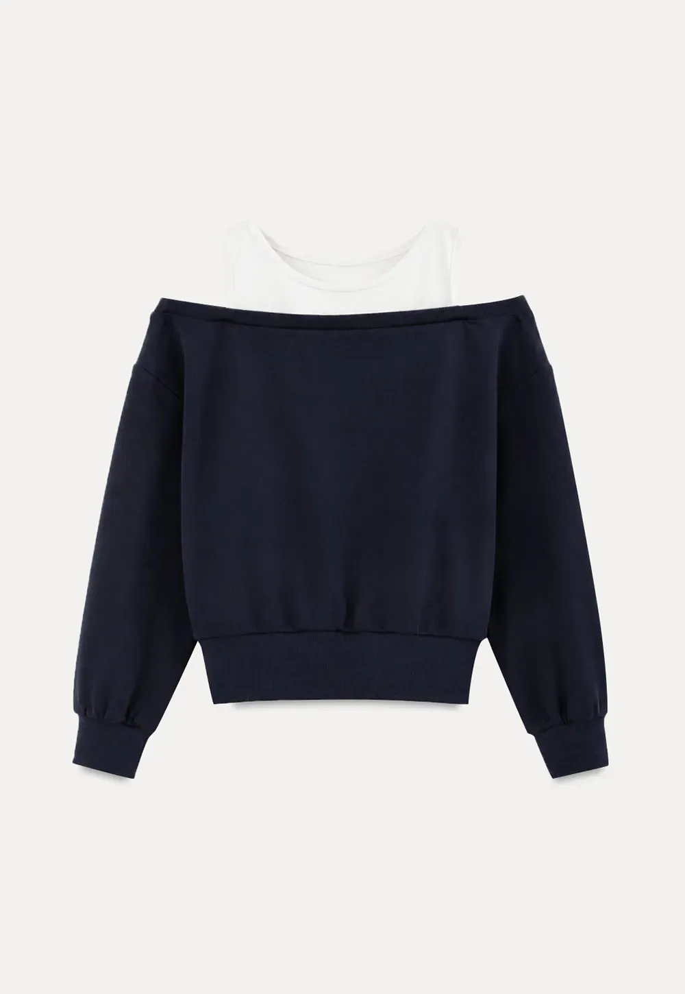 Off Shoulder Cropped Sweatshirt