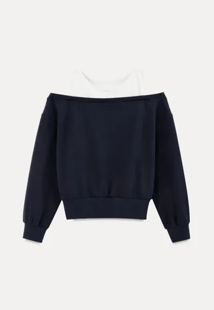 Off Shoulder Cropped Sweatshirt