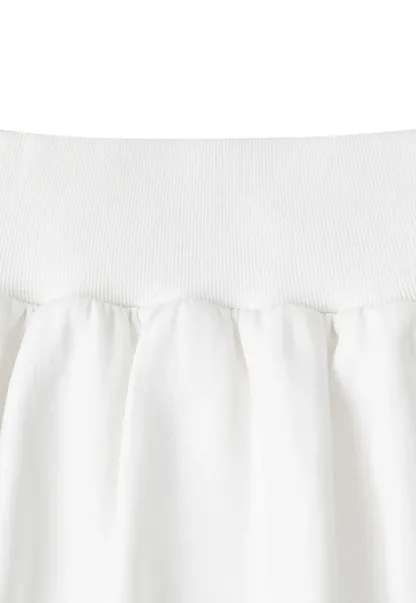 Smocked Waist Pleated Skirt