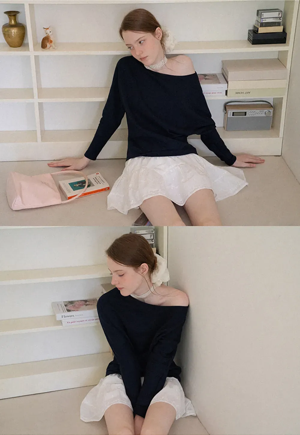 Off Shoulder Asymmetrical Long Sleeve Knit Top
