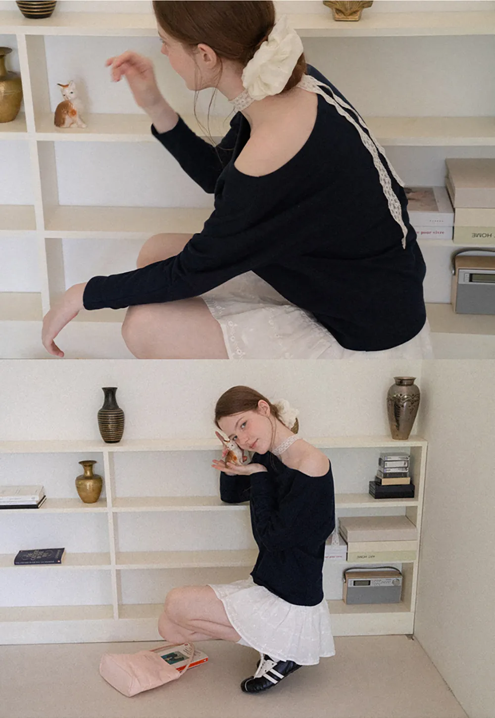 Off Shoulder Asymmetrical Long Sleeve Knit Top