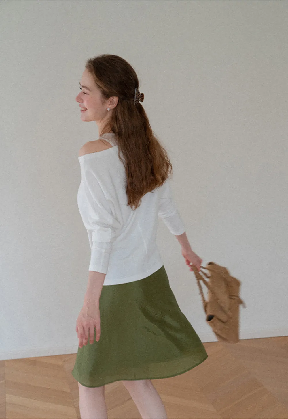Off Shoulder Asymmetrical Long Sleeve Knit Top